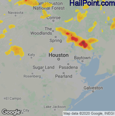 Hail Map Houston, TX May 02, 2025 