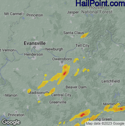 Hail Map Owensboro, KY May 02, 2025 