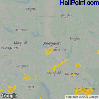 Hail Map Shreveport, LA May 02, 2025 