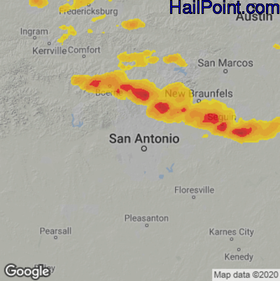 Hail Map San Antonio, TX May 02, 2025 