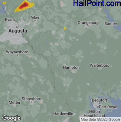 Hail Map Allendale, SC May 02, 2025 