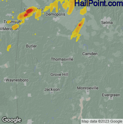 Hail Map Thomasville, AL May 02, 2025 