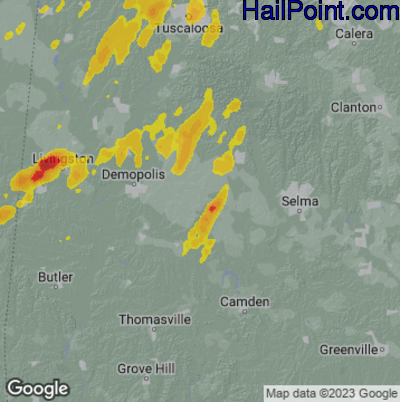 Hail Map Uniontown, AL May 02, 2025 