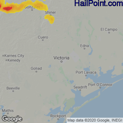Hail Map Victoria, TX May 02, 2025 