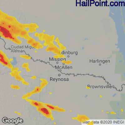 Hail Map McAllen, TX May 03, 2025 