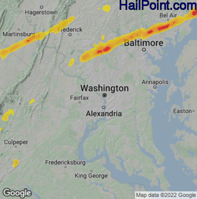 Hail Map Arlington, VA May 03, 2025 