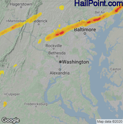 Hail Map Washington, DC May 03, 2025 
