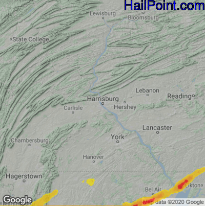 Hail Map Harrisburg, PA May 03, 2025 