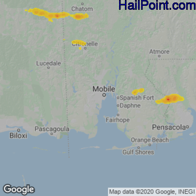 Hail Map Mobile, AL May 03, 2025 