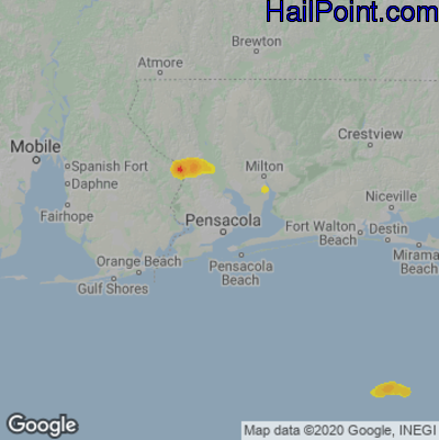 Hail Map Pensacola, FL May 03, 2025 