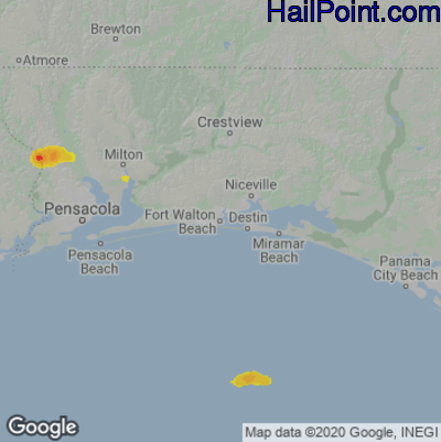 Hail Map Fort Walton Beach, FL May 03, 2025 