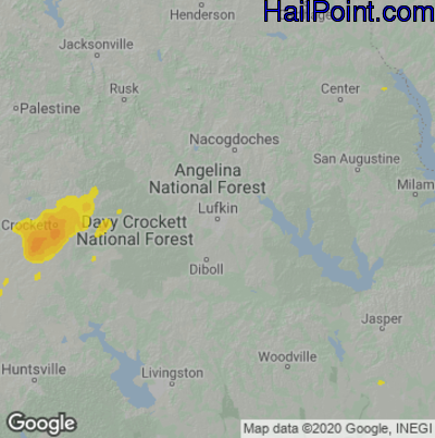 Hail Map Lufkin, TX May 06, 2025 