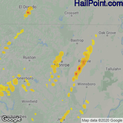 Hail Map Monroe, LA May 06, 2025 
