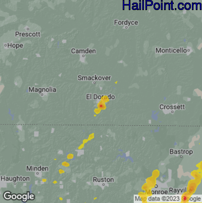 Hail Map El Dorado, AR May 06, 2025 