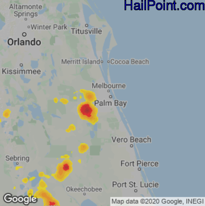 Hail Map Palm Bay, FL May 06, 2025 