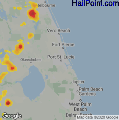 Hail Map Port St. Lucie, FL May 06, 2025 