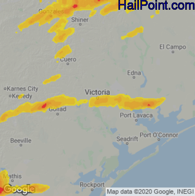 Hail Map Victoria, TX May 06, 2025 