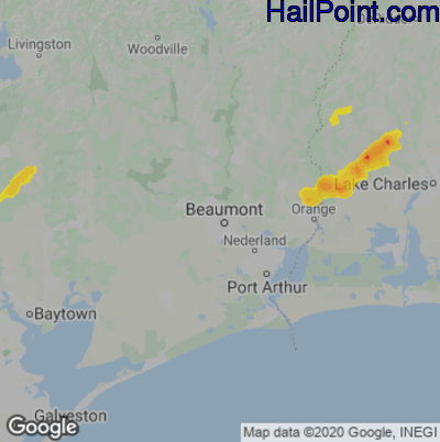 Hail Map Beaumont, TX May 06, 2025 