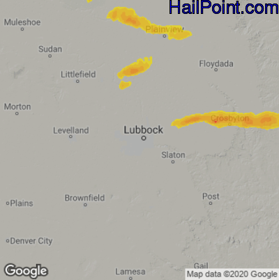 Hail Map Lubbock, TX May 06, 2025 
