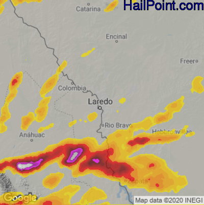 Hail Map Laredo, TX May 07, 2025 