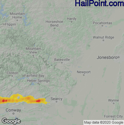 Hail Map Batestville, AR May 08, 2025 