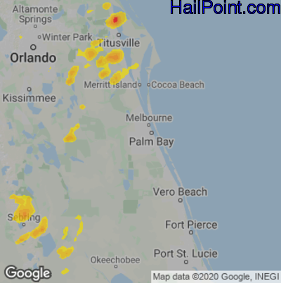 Hail Map Palm Bay, FL May 09, 2025 