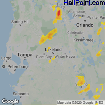 Hail Map Lakeland, FL May 09, 2025 