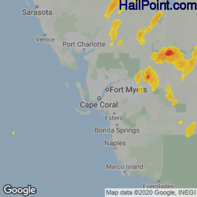 Hail Map Cape Coral, FL May 10, 2025 