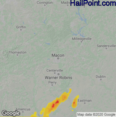 Hail Map Macon, GA May 10, 2025 