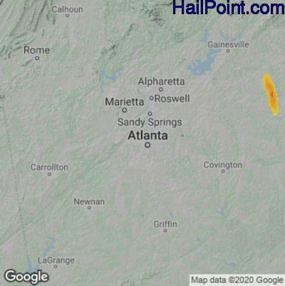 Hail Map Atlanta, GA May 12, 2025 