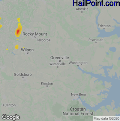Hail Map Greenville, NC May 13, 2025 