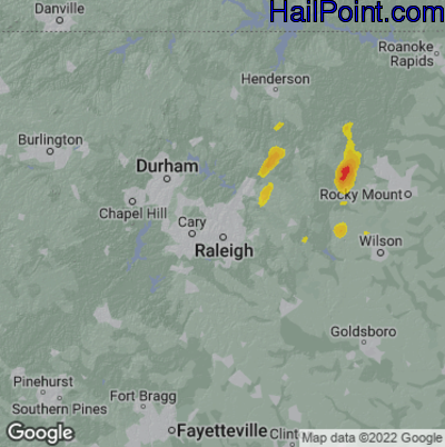 Hail Map Raleigh, NC May 13, 2025 