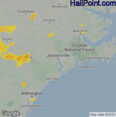 Hail Map Jacksonville, NC May 14, 2025 