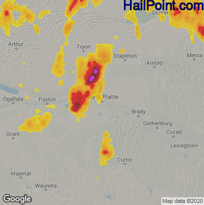 Hail Map North Platte, NE May 14, 2025 