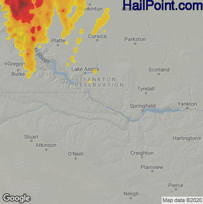 Hail Map Grand Island, NE May 14, 2025 