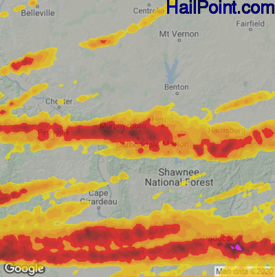 Hail Map Carbondale, IL May 16, 2025 