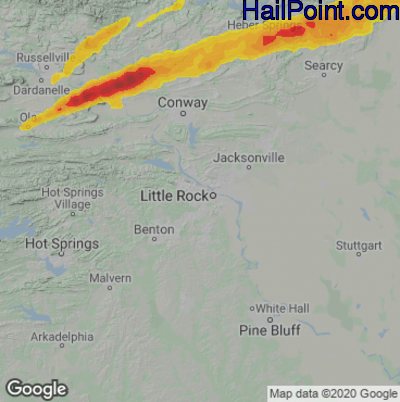 Hail Map Little Rock, AR May 16, 2025 