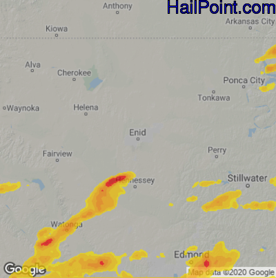 Hail Map Enid, OK May 18, 2025 