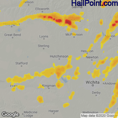 Hail Map Hutchinson, KS May 19, 2025 