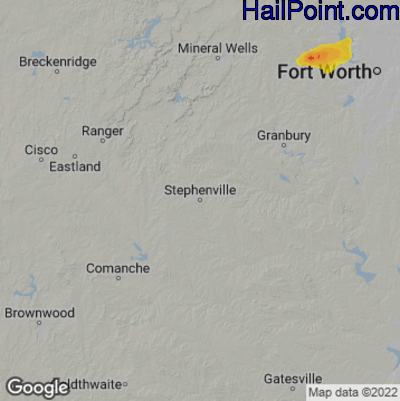 Hail Map Stephenville, TX May 20, 2025 