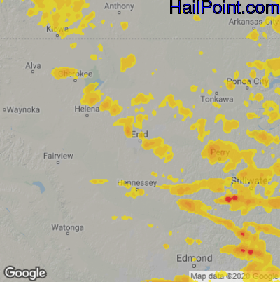 Hail Map Enid, OK May 24, 2025 