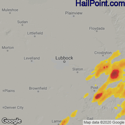 Hail Map for Lubbock, TX Region on May 24, 2025