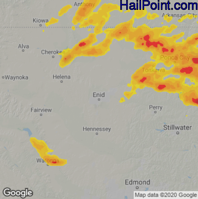 Hail Map Enid, OK May 25, 2025 