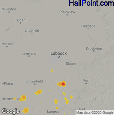 Hail Map Lubbock, TX May 28, 2025 