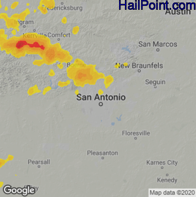 Hail Map San Antonio, TX May 28, 2025 