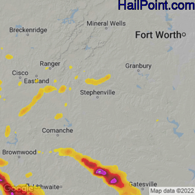 Hail Map Stephenville, TX May 28, 2025 