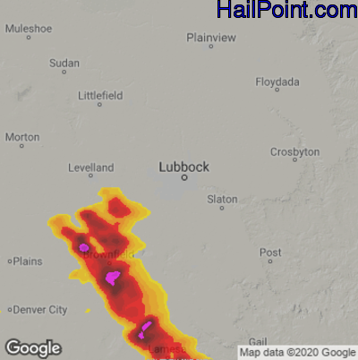 Hail Map Lubbock, TX May 29, 2025 