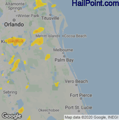 Hail Map Palm Bay, FL May 29, 2025 