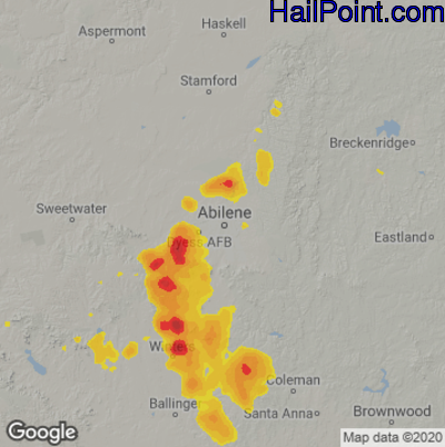 Hail Map Abilene, TX May 29, 2025 