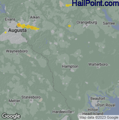 Hail Map Allendale, SC May 30, 2025 